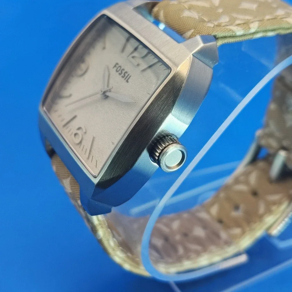 Vintage 2003 Fossil TV 32mm Women's Quartz Watch Monogram Strap Fully‎ Restored